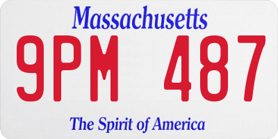 MA license plate 9PM487