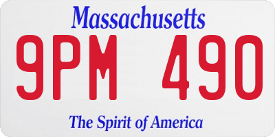 MA license plate 9PM490