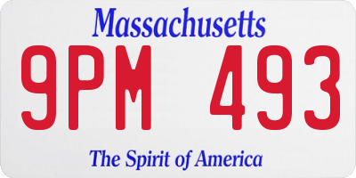 MA license plate 9PM493
