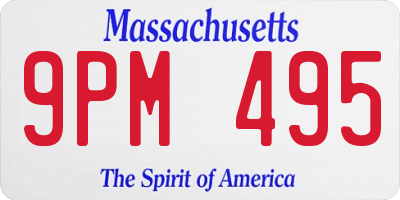 MA license plate 9PM495