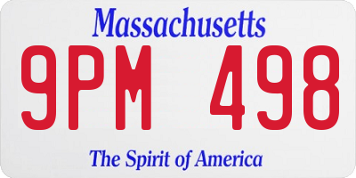 MA license plate 9PM498