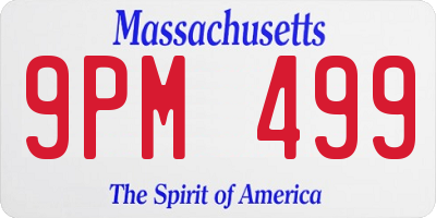 MA license plate 9PM499
