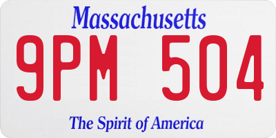 MA license plate 9PM504