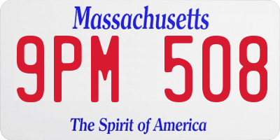 MA license plate 9PM508
