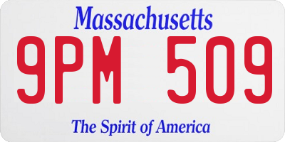 MA license plate 9PM509
