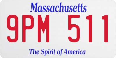 MA license plate 9PM511