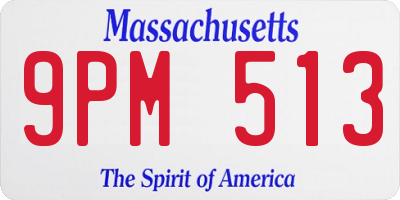 MA license plate 9PM513