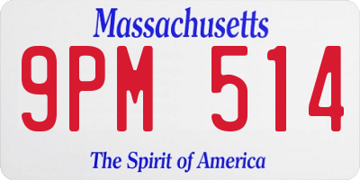 MA license plate 9PM514