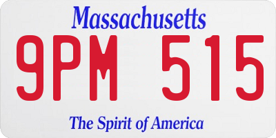 MA license plate 9PM515