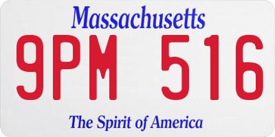MA license plate 9PM516