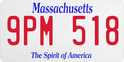 MA license plate 9PM518