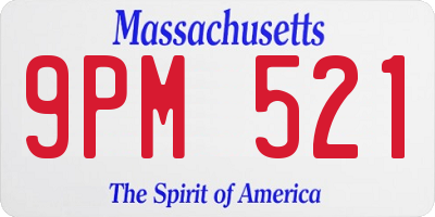MA license plate 9PM521