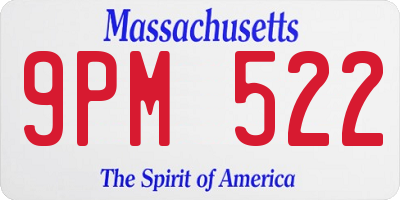 MA license plate 9PM522