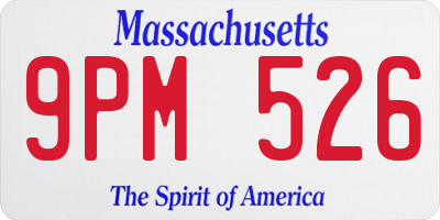 MA license plate 9PM526