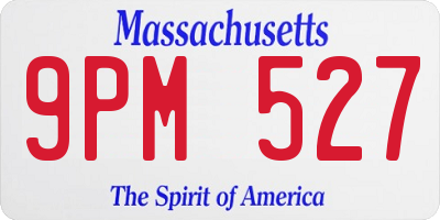 MA license plate 9PM527