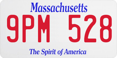 MA license plate 9PM528