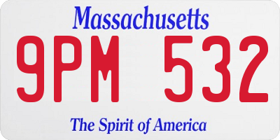 MA license plate 9PM532