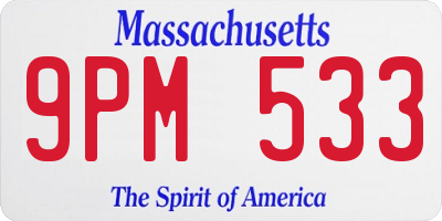 MA license plate 9PM533