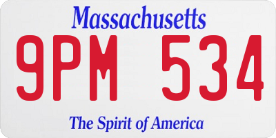 MA license plate 9PM534