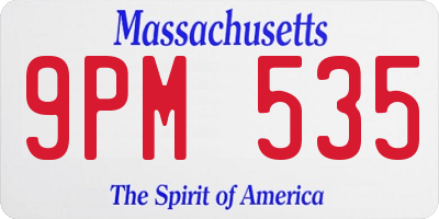 MA license plate 9PM535