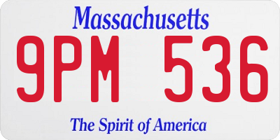 MA license plate 9PM536