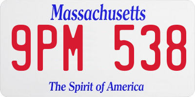 MA license plate 9PM538