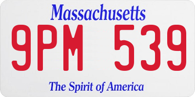 MA license plate 9PM539