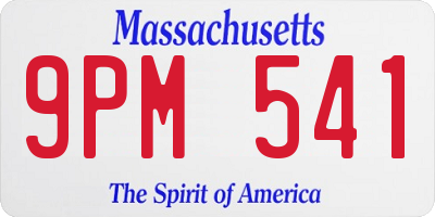 MA license plate 9PM541