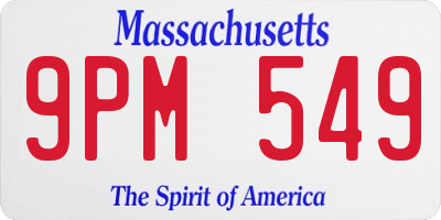MA license plate 9PM549