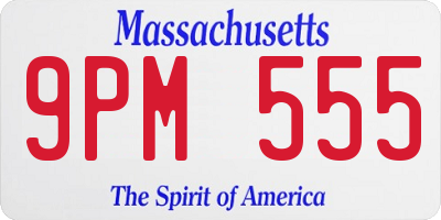 MA license plate 9PM555