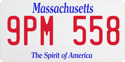 MA license plate 9PM558