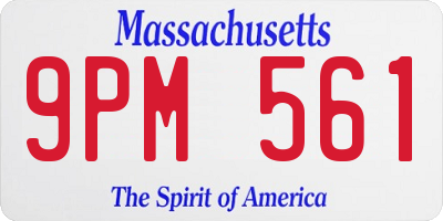 MA license plate 9PM561