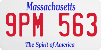 MA license plate 9PM563
