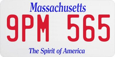 MA license plate 9PM565