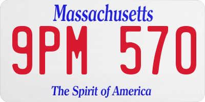 MA license plate 9PM570