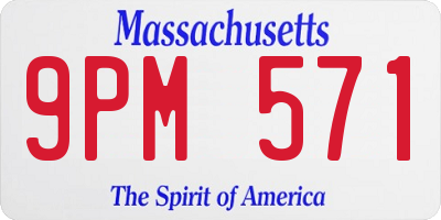 MA license plate 9PM571