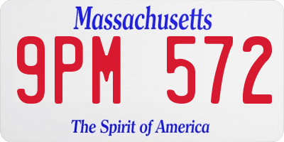 MA license plate 9PM572