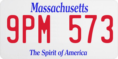 MA license plate 9PM573