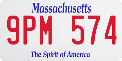MA license plate 9PM574