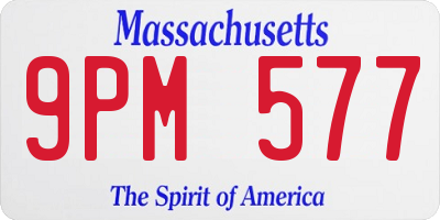 MA license plate 9PM577