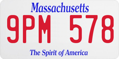 MA license plate 9PM578