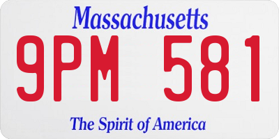 MA license plate 9PM581
