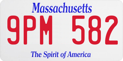 MA license plate 9PM582