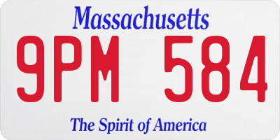 MA license plate 9PM584