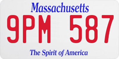 MA license plate 9PM587