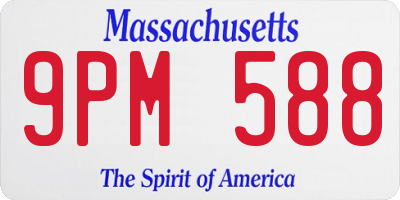 MA license plate 9PM588