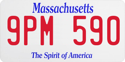 MA license plate 9PM590