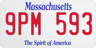 MA license plate 9PM593