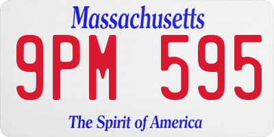 MA license plate 9PM595