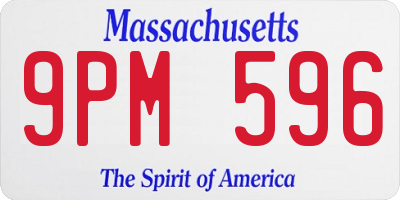 MA license plate 9PM596